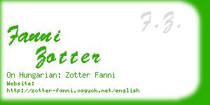fanni zotter business card